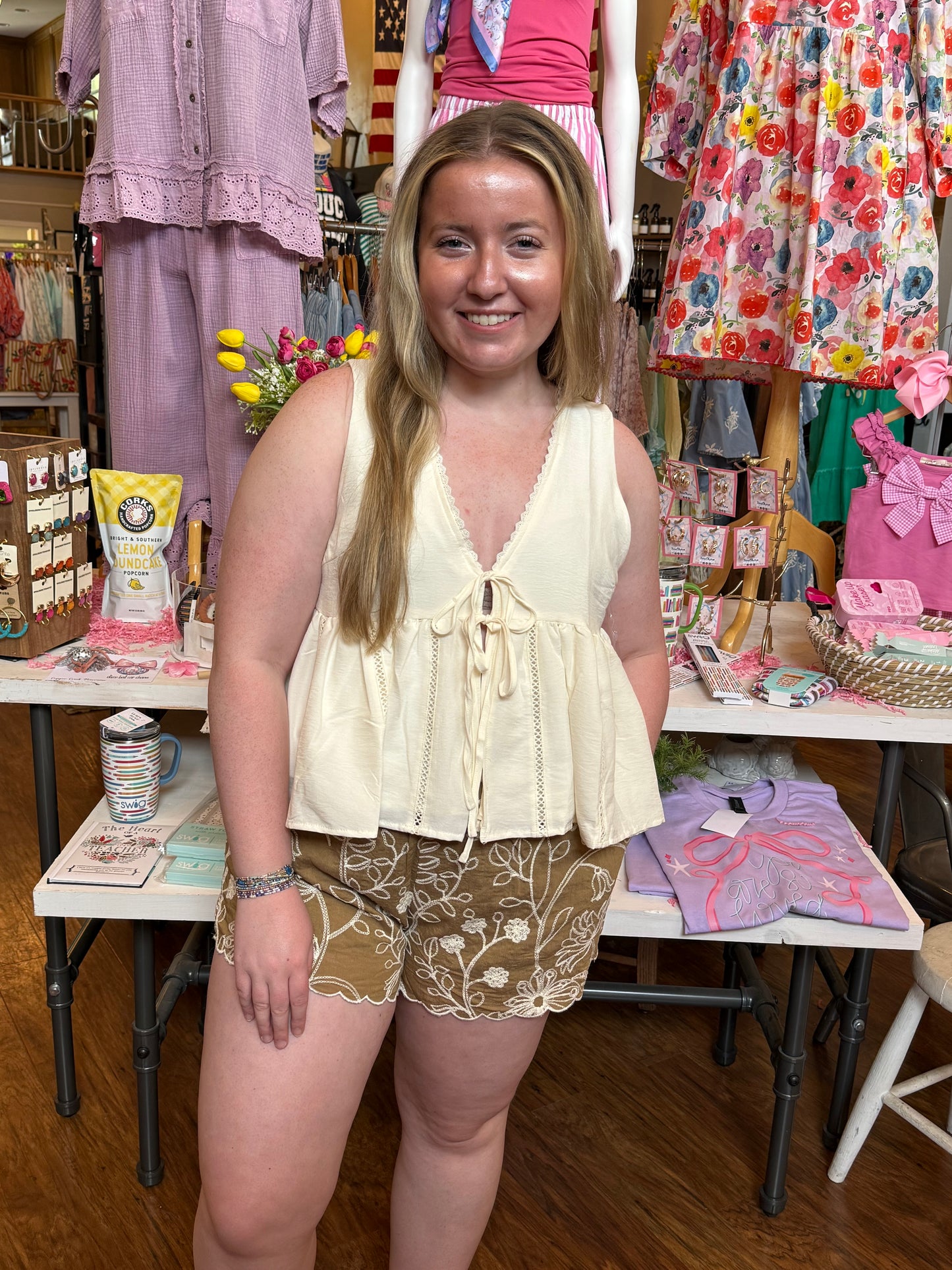 Sandy Shores Embroidered Shorts