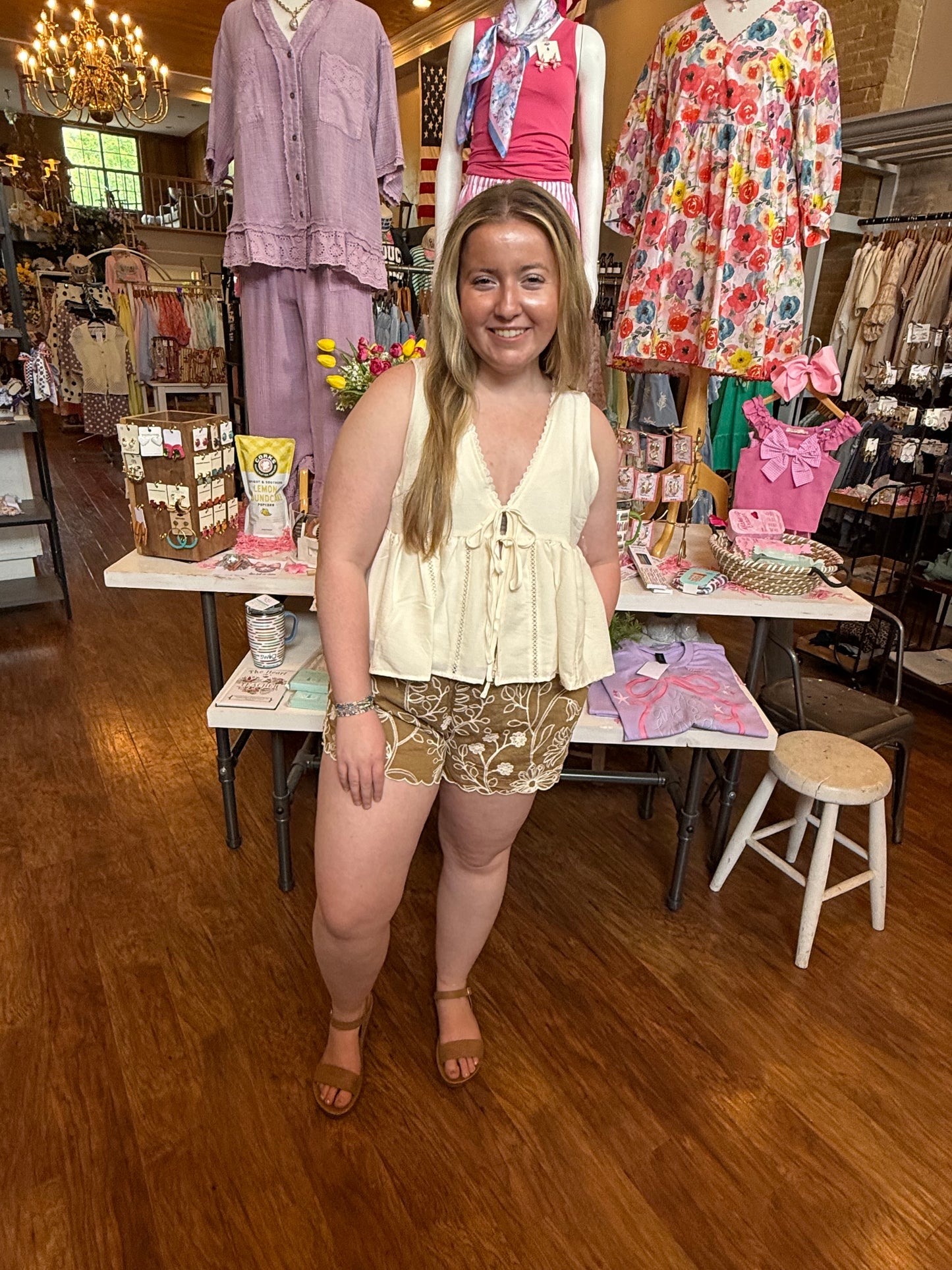 Sandy Shores Embroidered Shorts