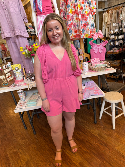 Pink Skies Ruffle Romper