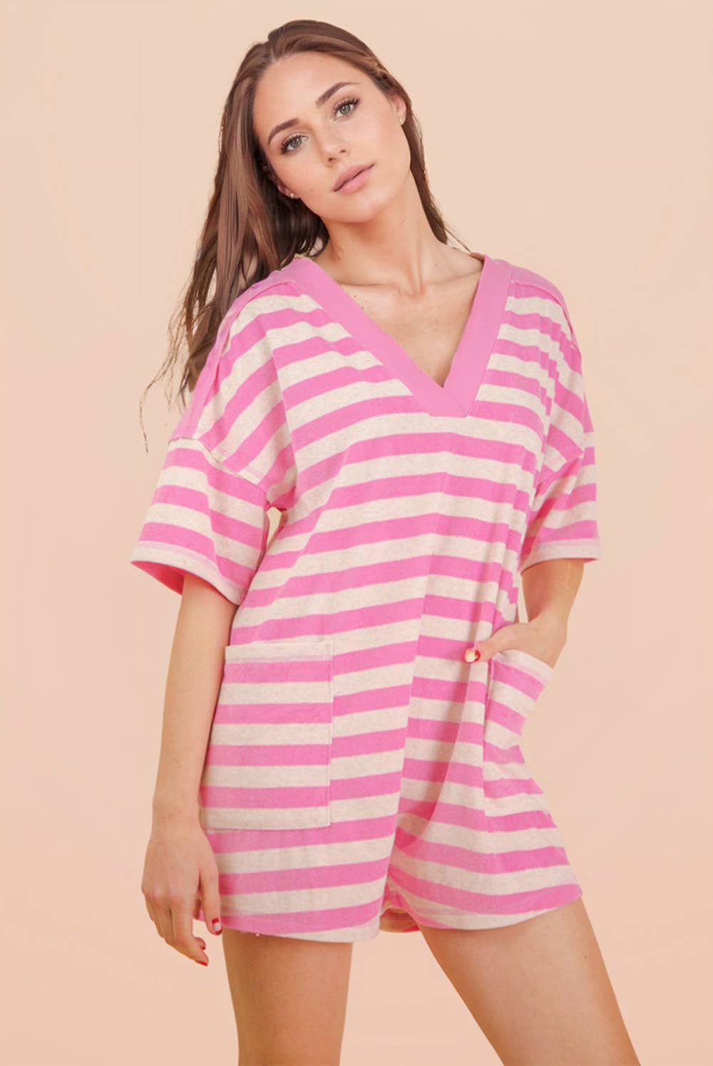Pink Sands Stripe Romper