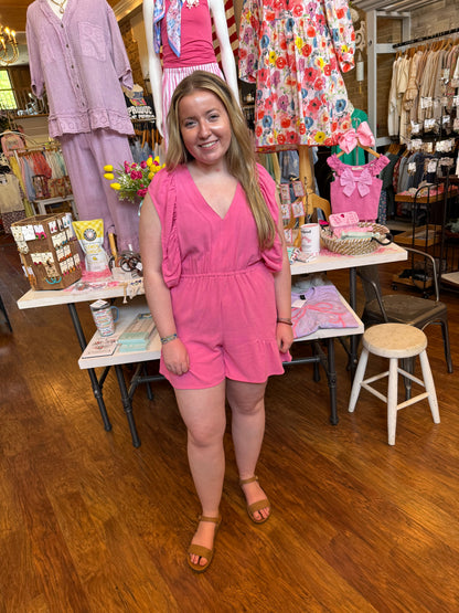 Pink Skies Ruffle Romper