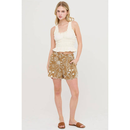 Sandy Shores Embroidered Shorts