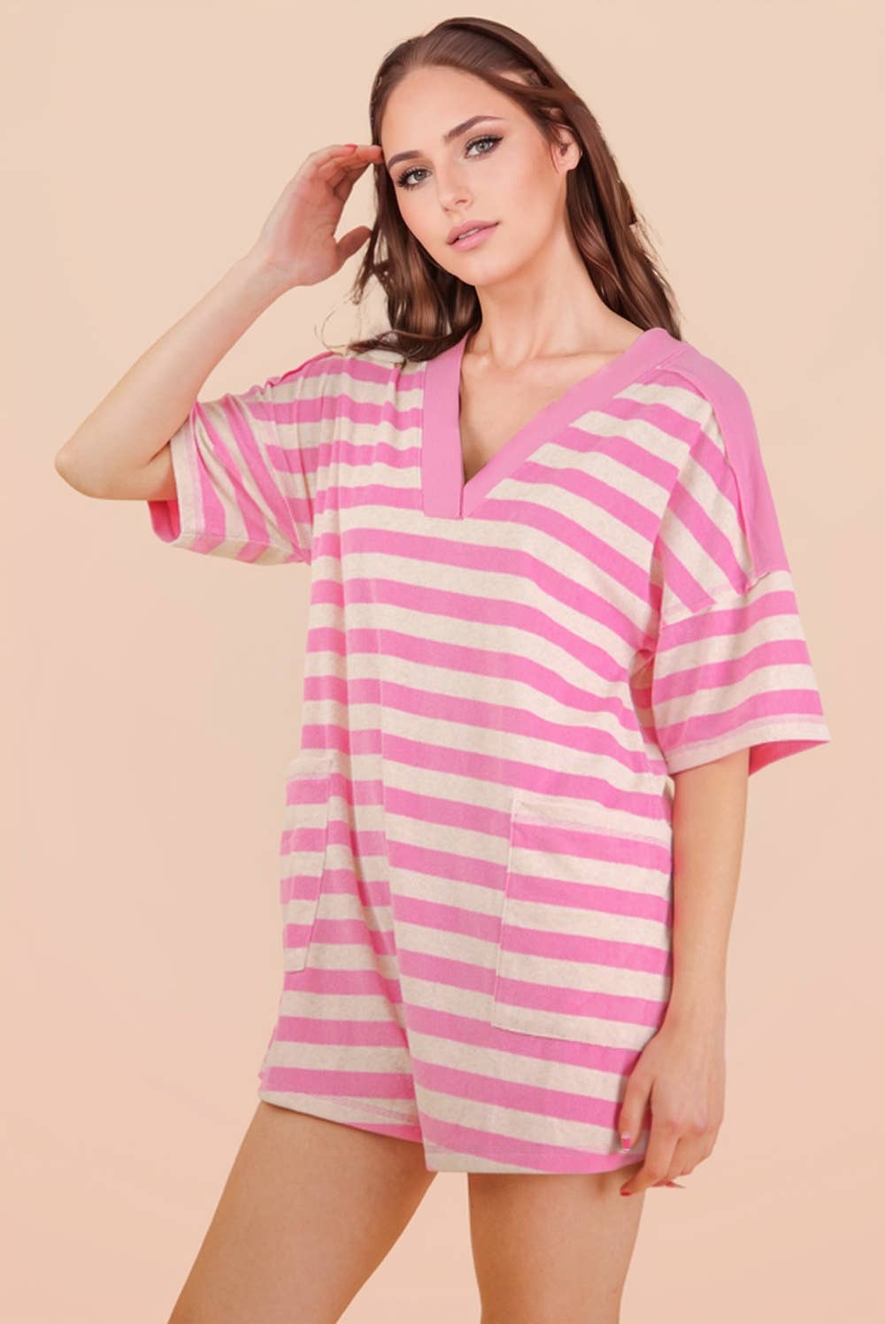 Pink Sands Stripe Romper