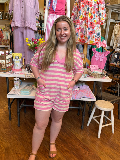 Pink Sands Stripe Romper