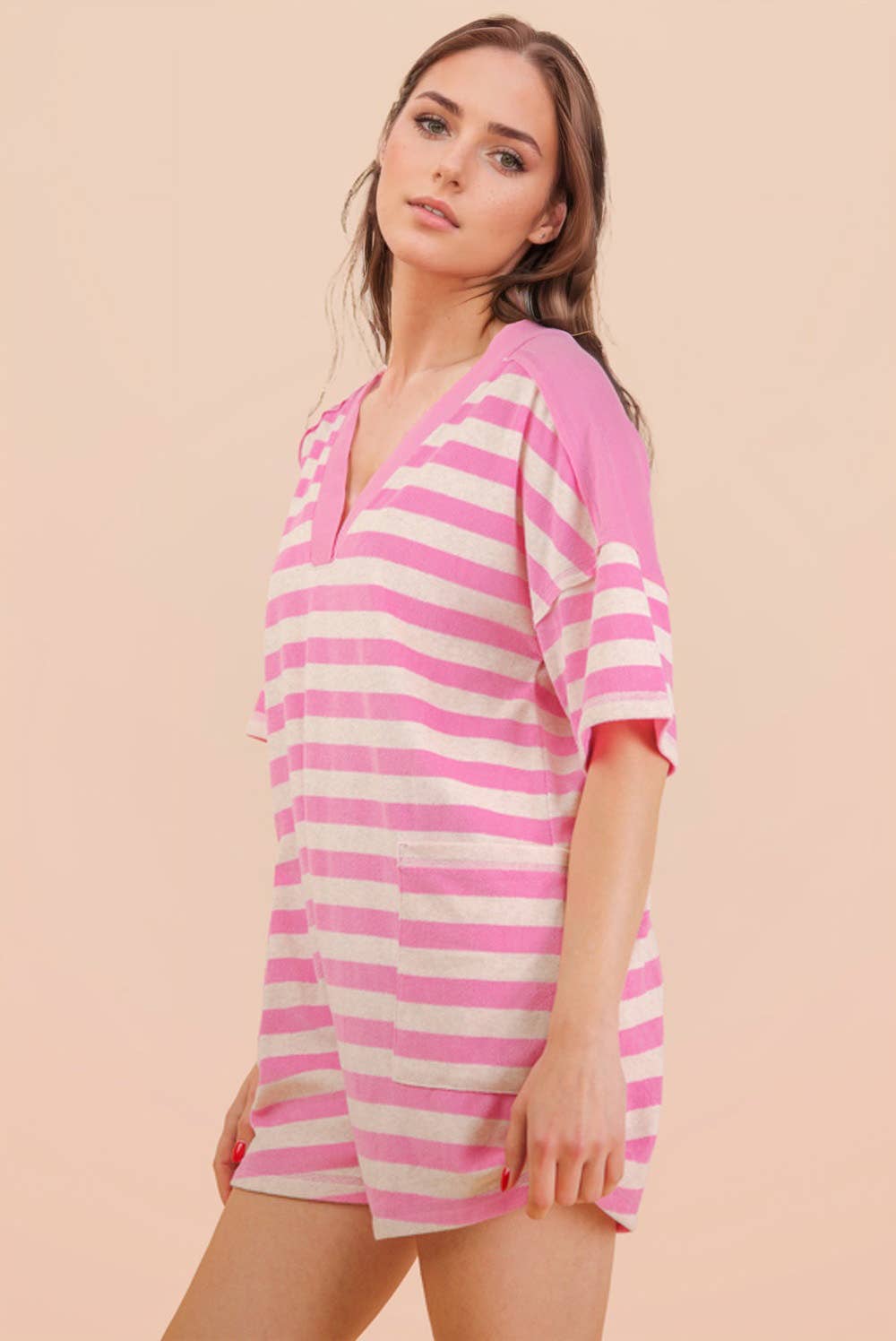 Pink Sands Stripe Romper